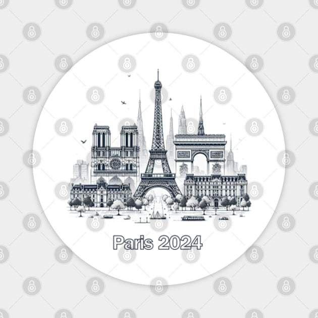 Paris 2024 Magnet by YuYu